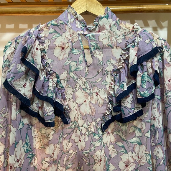 Floral Print Korean Tops .Size - L (Fit S-L) - Picture 3 of 9